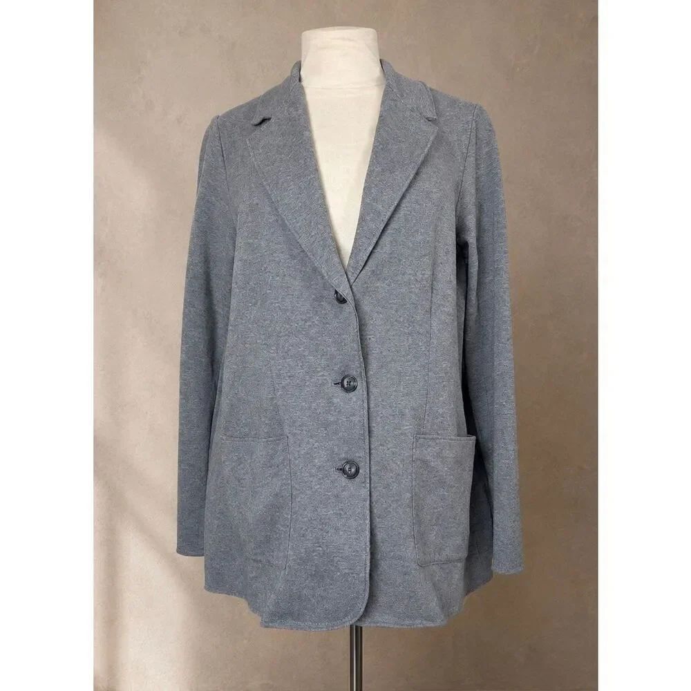 J. JILL Sz M travel jersey heather grey blazer